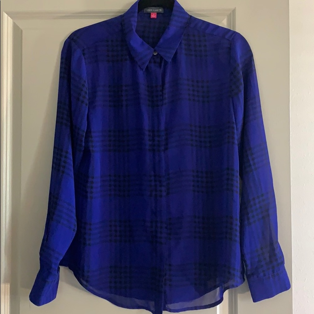 Vince Camuto Plaid Women’s Blouse Size S